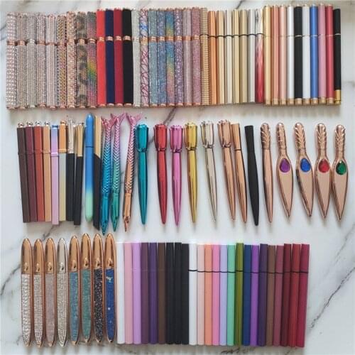 Variety Styles Self-adhesive Diamond Eyeliner Private Label Custom Color Eyeliner Adhesive Pen Waterproof Sweatproof No Blooming