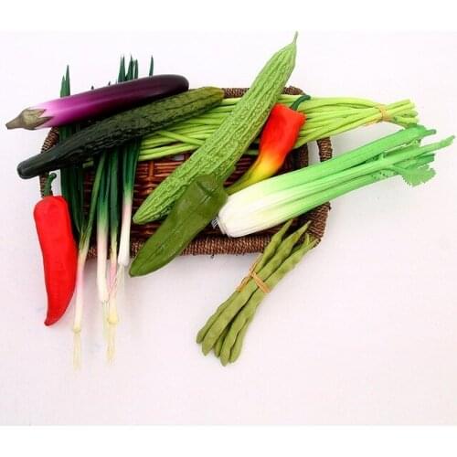 PU Food Multiple Vegetable Species Set Fruit Model Simulation Kitchen Teaching Toys Educational Children Pretend Play House Toy