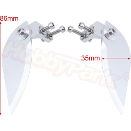 86x35mm Large Aluminum RC Boat Turn Fins Water Knife Parts For 23cc - 35cc Gas Engine Powered Models