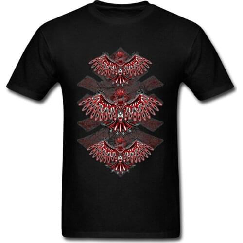 Casual T Shirts Rife Crewneck Eagle Tattoo Style Haida Art All Cotton Mens Tops Tees Birthday Short Sleeve Sweatshirts