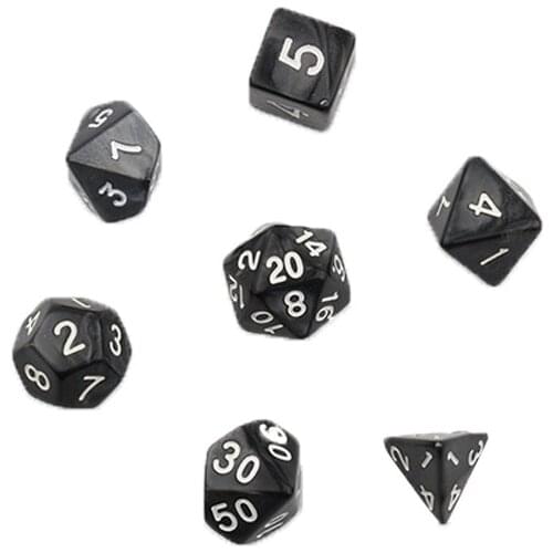 Professional Dice Set 7PCS Kids Adults Plastic RPG Dungeons Gamble Board Games D4-D20 Party Gaming Entertaiment Kit