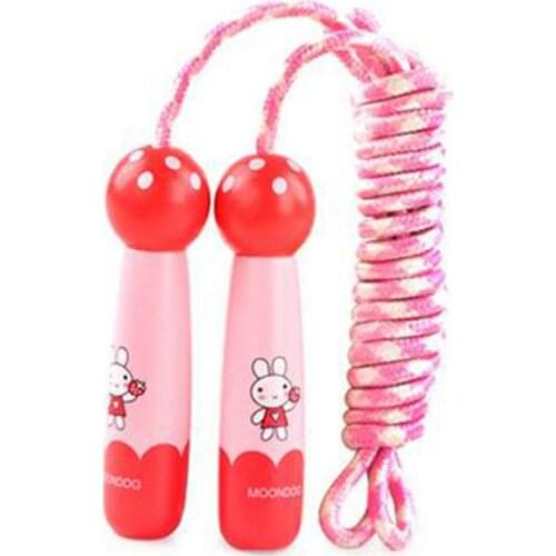 Cartoon Animal Adjustable Skipping Jump Rope with Wooden Handle Exercise Tool