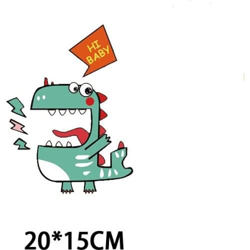 Lovers Cute Cartoon Animal Small Dinosaur Iron on Patches Heat Transfers for Clothes Sticker Decor Badges Appliques DIY Tops E