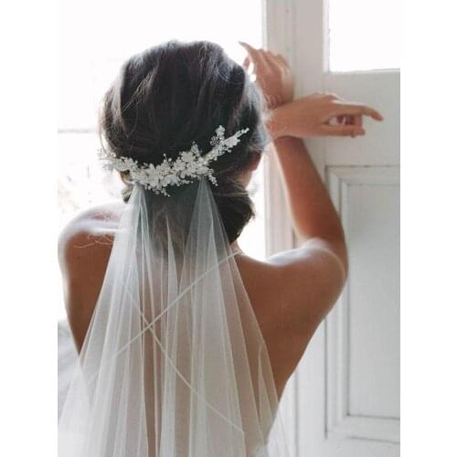 Chapel wedding veil New style White wedding veil 3m with White crystal beaded long bridal veil with comb wedding accessories veu