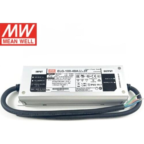 MEAN WELL ELG-100-48A-3Y 96W 2A 48V LED Power Supply 110V/220VAC to 48V DC 2A PFC waterproof IP65 Meanwell Adjustable led driver