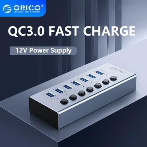 ORICO USB 3.0 HUB With Power Adapter 7/13 Port Splitter Adapter Computer Accessories QC Quick USB Charger For Mobile phone BT2U3