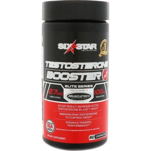 SIX STAR Testosterone Booster 60 Caps Muscletech Six Star Pro Nutrition Test Elite Series