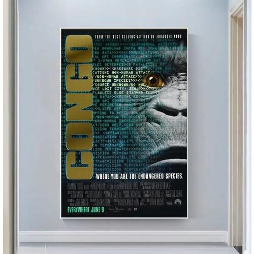 V0855 Congo (2) Vintage Classic Movie Wall Silk Cloth HD Poster Art Home Decoration Gift