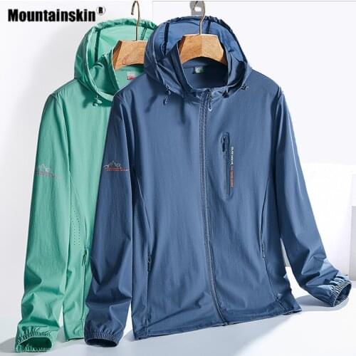 Spring Men Womens Windbreaker Outdoor Hooded Thin Jackets Hiking Stretch Skinsuit Climbing Camping Trekking Fishing Coats VA924
