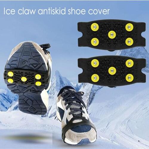 Protective Skidproof Ice Claw Antiskid Shoe Cover 5/10/24 Teeth Manganese Steel Ice Claw Outdoor Shoe Cover for Frozen Snowy Day