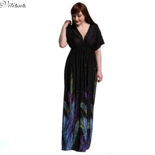 2017 New Women Summer Boho Clothing Vestidos Largos Robe Femme Bohemian Print Beach Maxi Long Dress Plus Size 6XL 7XL