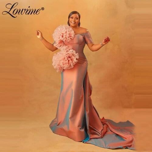 Off The Shoulder Mermaid African Prom Dresses 2021 Long Formal Women Evening Wear 2021Customized Plus Size Party Evening Dress