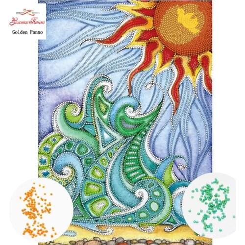 Golden Panno,beads,Needlework,DIY,bead Cross stitch ,Embroidery stitch,Precise Printed painting,sun Pattern 09