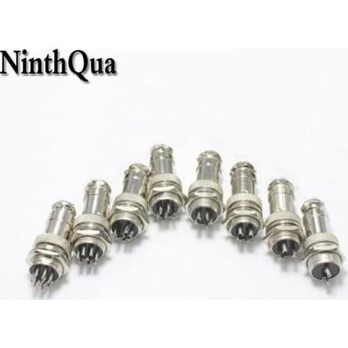 1Set GX16 XLR 16mm 2 3 4 5 6 7 8 9 10 Pin Female Plug Male Chassis Mount Socket Aviation Connector