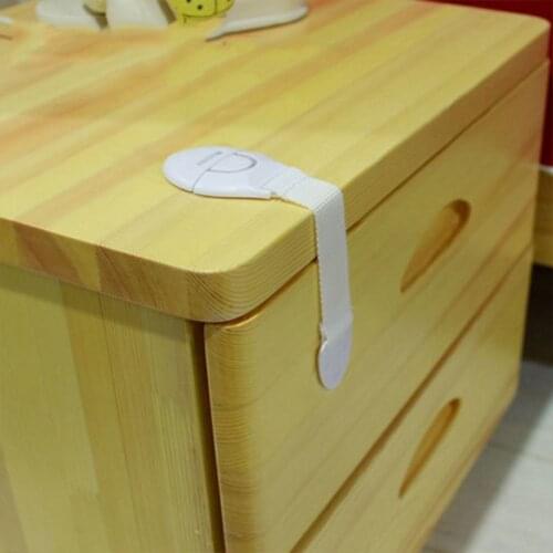 10pcs Kids Safety Locks Door Drawer Cabinet Cupboard Toilet Safety Locks Baby Safety Plastic Locks Straps Infant Baby Protection