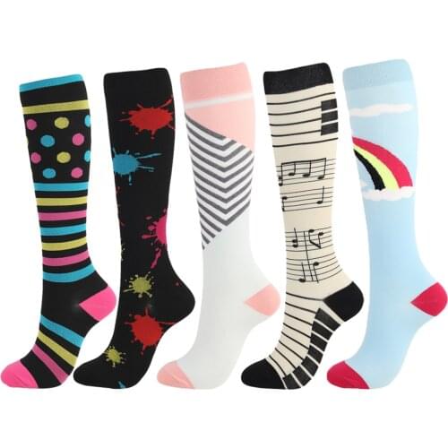 2021 New Compression Stockings 5 Types Of Sports Socks Nylon Medical Nursing Stockings Specializes Outdoor Cycling Socks