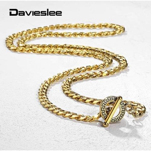 5/6mm Stainless Steel Necklace for Men Women Gold Silver Color Cuban Curb Cable Link Chain Toggle Clasp Jewelry 18"- 30" DTNS007