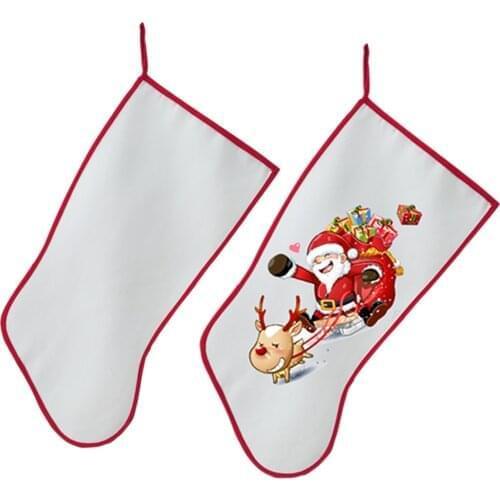 DHLFree 50pcs/Lot Christmas Decoration Sublimation Christmas Blank Stocking Socks Personalized Blank DIY Custom Xmas 52X23.5CM