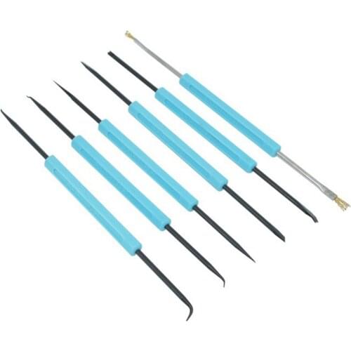 6pcs/set Electronic Components Professional Reamer Solder Disassembly Tool Steel Assist Hex Grip Instrument Needle Hand Repair