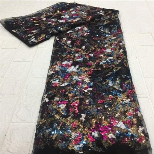 African Lace Fabric Embroidered Lace Nigerian Sequins Lace Fabrics 2020 High Quality French Tulle Lace Fabric xc20-96