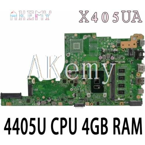 Akemy X405UA For Asus X405U X405UN X405UR X405URR X405URP X405UQ X405UF Laotop Mainboard X405UA Motherboard W/ 4405U CPU 4GB RAM