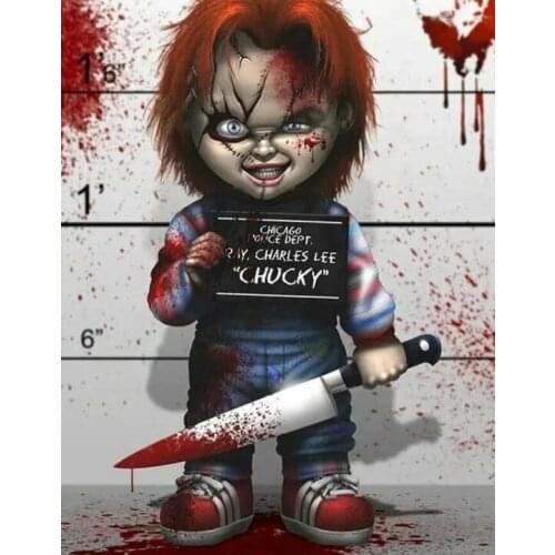 DIY spuare&round Cartoon Cartoon scary kid diamond painting