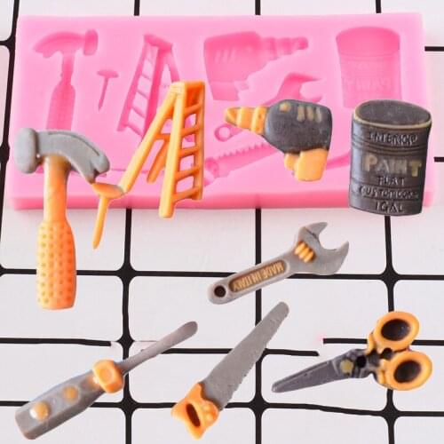 Hardware Spanner Scissors Saw Ladder Silicone Mold DIY Party Fondant Cake Decorating Tools Candy Chocolate Gumpaste Moulds