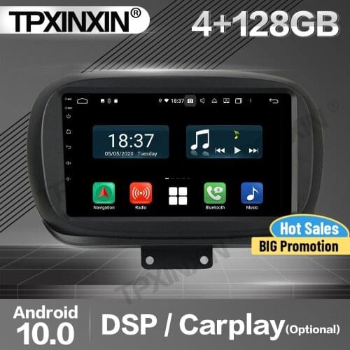 128G Carplay Car Radio 2 Din Stereo Receiver Android 10 For Fiat 500X 2016-2017 2018 2019 GPS Player Audio Recorder Head Unit