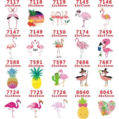 Free shipping 30 pcs flamingo character planar resin PR 7117