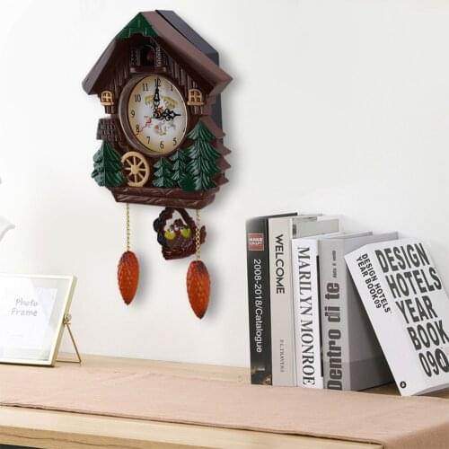 Cuckoo Clock Tree House Wall Clock Art Vintage Decoration for Home