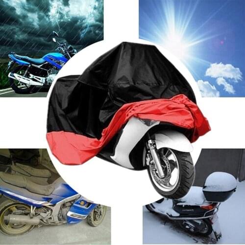 Black with Silver/Red Motorcycle Cover Waterproof Outdoor Dust Protector Rain Dustproof Cover for Motorcycle Scoote