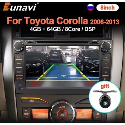 Eunavi Android 10 8 Core Car Radio DVD Player For Toyota Corolla 2007 2008 2009 2011 Multimedia Video Audio Head Unit 2 Din GPS