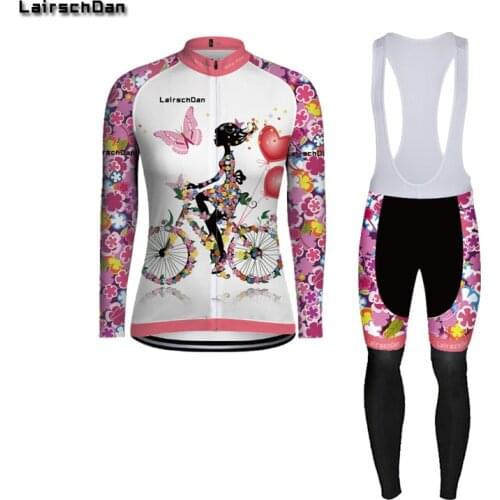 SPTGRVO Cycling Jersey Set Women Cycling Clothing MTB Cycling Bib Pants Set Ropa Ciclismo Long Sleeve Jersey Road Bike Clothing