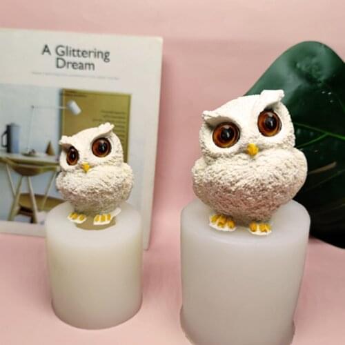 Creative 3D Cute Owl Scented Aromatherapy Plaster Mold for Clay Candle Soap Silicone Mold DIY Plaster Gypsum Mold Home Art craft