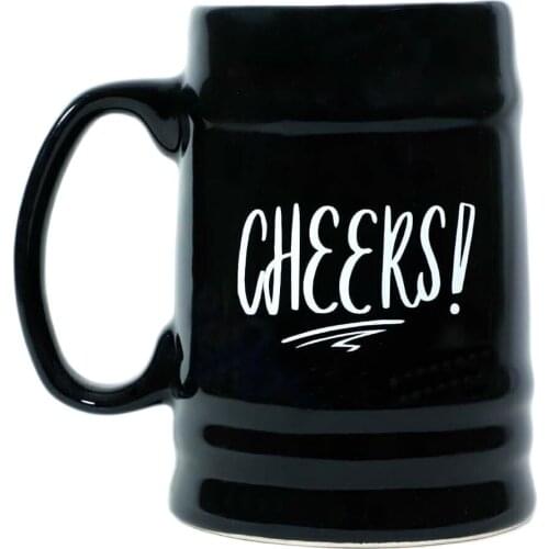 Cheers Black Cup Letter Ceramic Mug Cup White Bride Porcelain Mug Glass Mug Tea Coffee Mug With Handle Portable