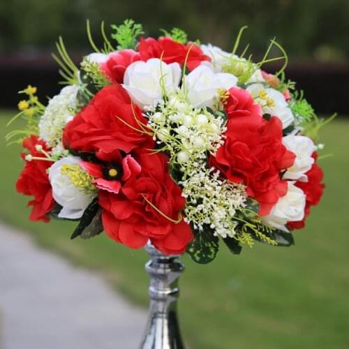 2015 New!! wedding road lead flowers dahlia Rose flowers flower candlestick table centerpiece flower decoratio Free shipping