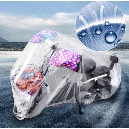Motorcycle Cover Disposable Transparent Protector Covers All Season Outdoor Waterproof Bike Scooter Rain Dustproof Cover