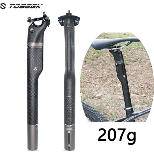 TOSEEK 3K Glossy/Matte Full Carbon Fiber Bicycle Seatpost Superlight MTB Road Bike Cycling Seat Post 27.2/30.8/31.6 x 350/400 MM