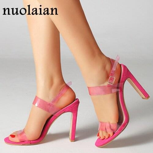 10.5CM Peep Toe Womens High Heel Shoes PVC Sandals Sexy Summer Platform Pumps Lady Sandal Shoe Woman High Heels Pump Shoes