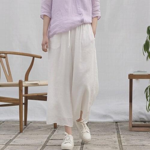 SCUWLINEN Women's Wide Trousers