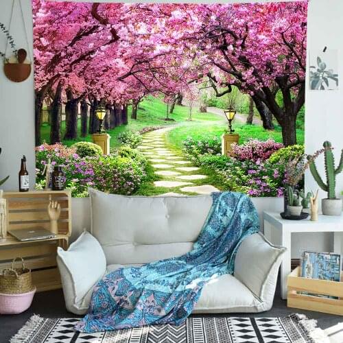 Simsant Nature Forest Tapestry Egyptian Pyramids Jungle Plants Art Wall Hanging Tapestries for Living Room Bedroom Home Decor