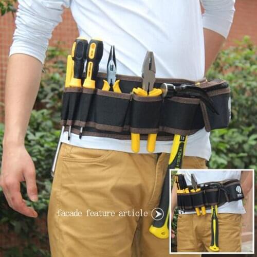 Multi-pockets Tool Bag Waist Pockets Electrician Tool Bag Oganizer Carrying Pouch Repair Tools Bag Belt Waist Pocket Case