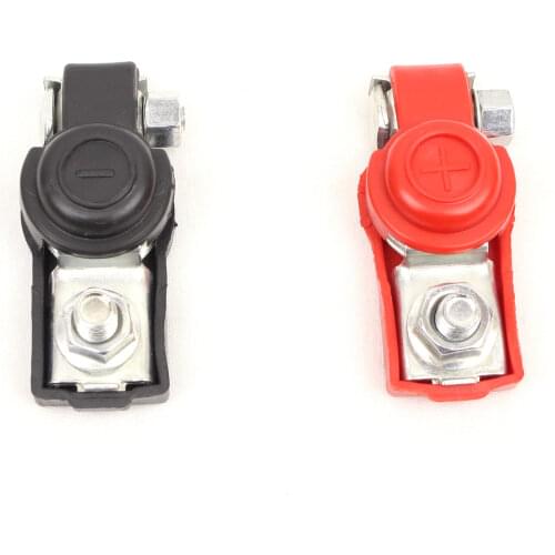 FOXSUR 100A Insulative Battery Terminal Clamp Connector 12V Car Battery Isolative Terminal with Thick Plastic case 2 pair