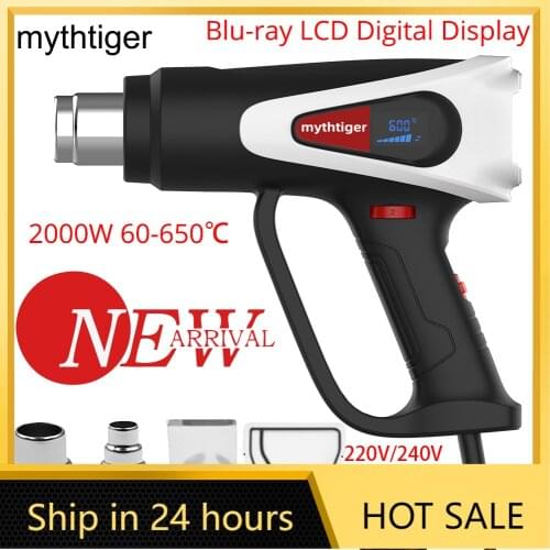 2000W EU LCD 60-650D Shrink Wrapping Heat Gun Air Dryer For Soldering Hot Air Gun Thermoregulator Thermal Blower Plastic Welder