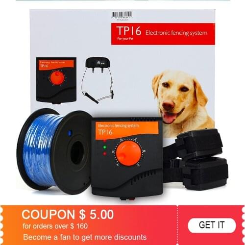 TP16 Electronic Dog Fence System Invisible Electric Wireless Pet Containment Collar 5000 square metre range Rechargeable Collar