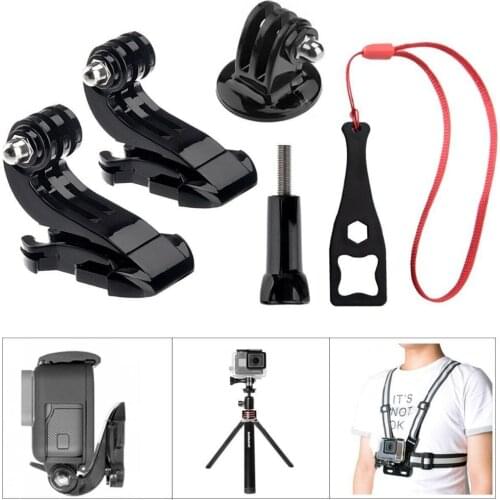 Action Camera Tripod Mount J-hook Chest Mount Kit for GoPro Hero 5 /4/3/Session
