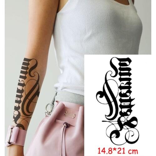 Waterproof Temporary Tattoo Sticker sexy letter pattern totem tatoo water transfer fake tatoo flash tatto Woman Man 14.8*21 cm