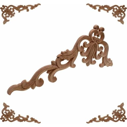 VZLX Wood Carving Applique Furniture Home Diy Fashion Small Accessories Kitchen Cabinet Door Bed Rose Wooden Letters Decoration