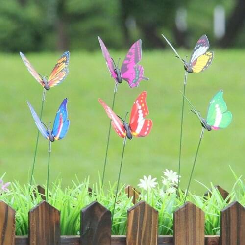 10PCSSimulated Butterfly Garden Garden Garden Garden Patio Flowerpots Decorated With Colorful Outdoor Flowerpots