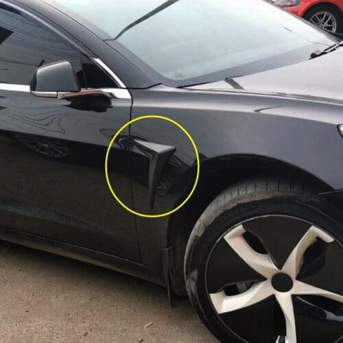 2Pcs Black Side Camera Protective Cover Decoration Cap Accessories for Tesla Model 3